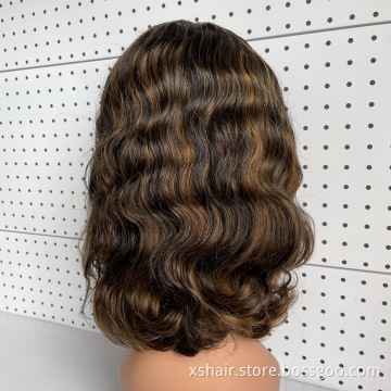 Good Quality Bob Blonde Woman Black Wholesale Vendor Short Frontal Wig Lace Front Human Hair